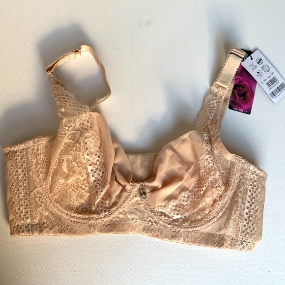 Melegelan Other - MELEGELAN Nude Floral Embroidered Sheer Bra